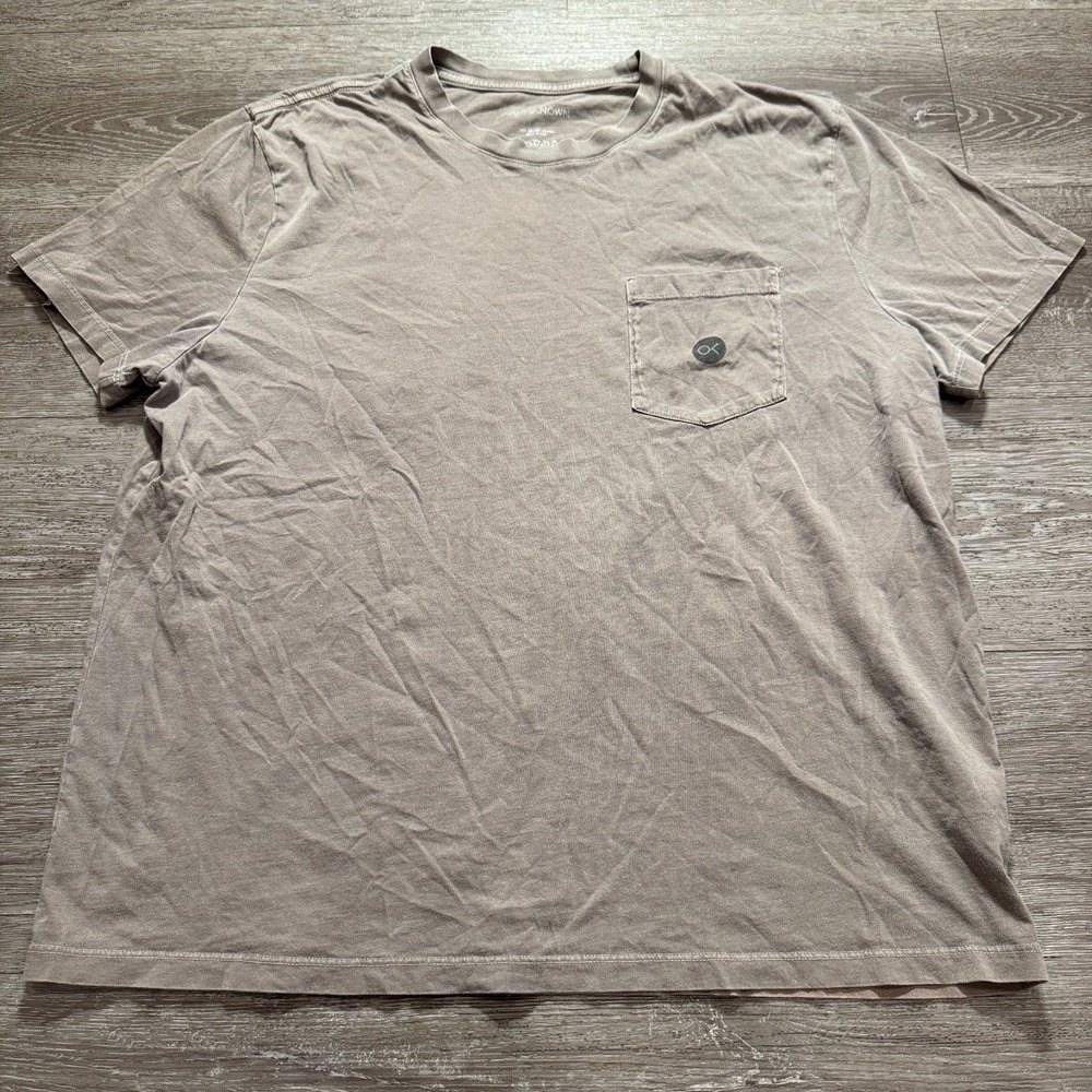 Outerknown Shirt Mens‎ XL Beige Organic Cotton Short Sleeve Pocket Tee USA Made